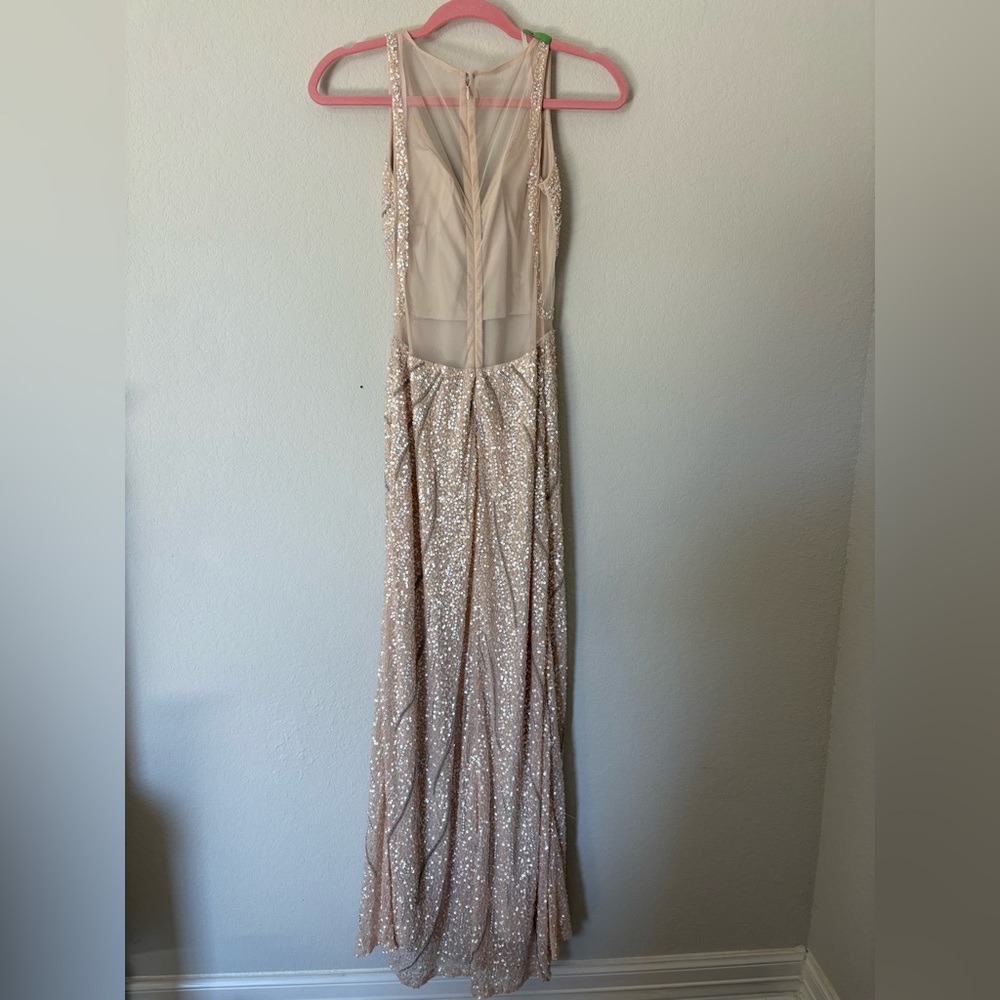 Adrianna Papell-Adrian Maddox Collection Sequin Tan Gown - Picture 9 of 13